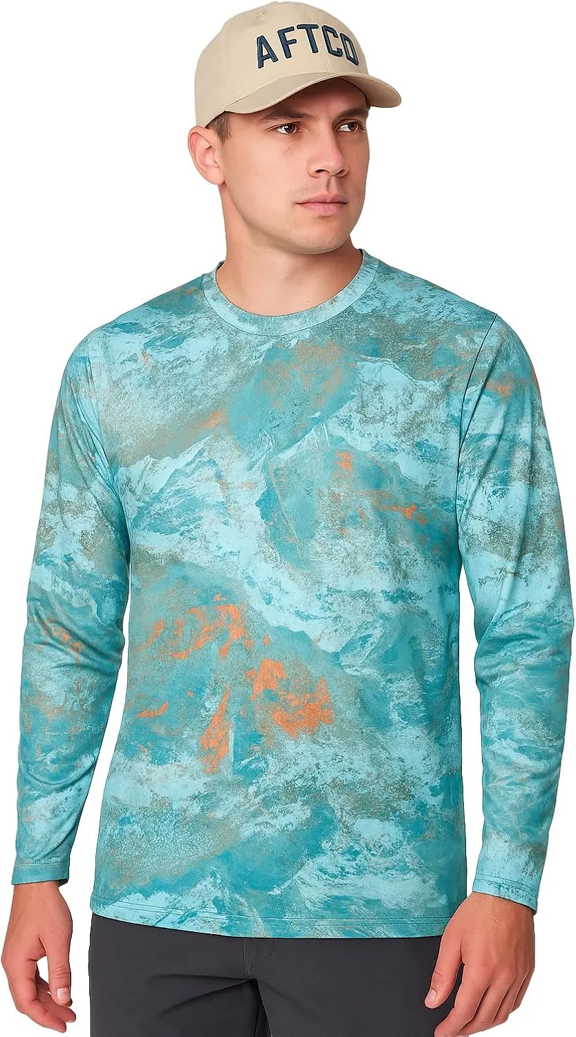 Realtree Xtreme Camo Fishing Shirts | UPF 50 UV Protection 4 Way Stretchable Long Sleeve Unisex Crewneck Tee