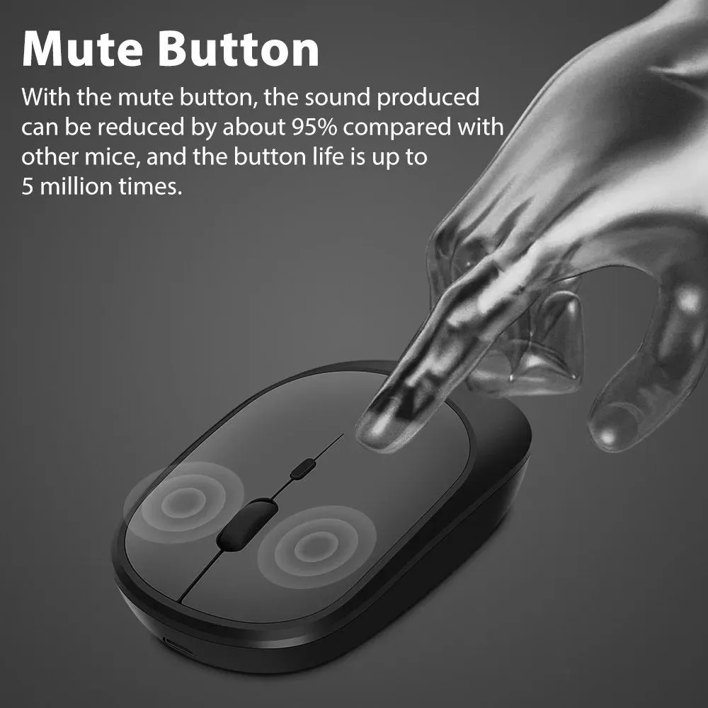 Rechargeable Dual Mode Wireless Mouse for Various Devices