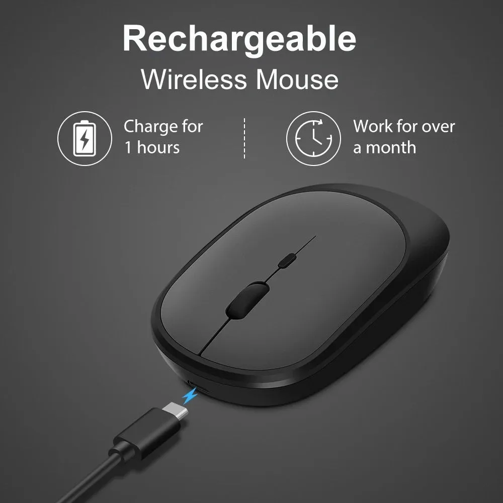 Rechargeable Dual Mode Wireless Mouse for Various Devices