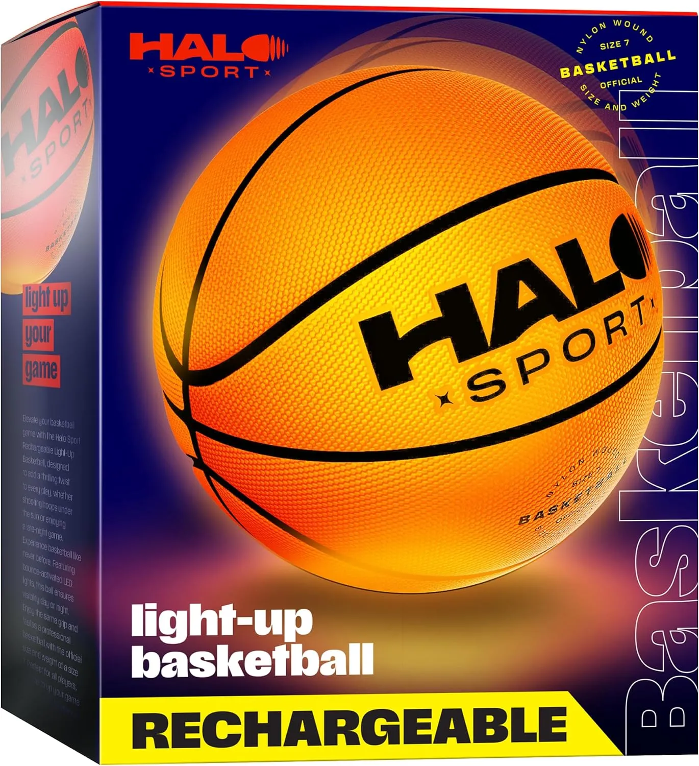 Rechargeable Light Up Basketball - Glow in The Dark Ball Accessories - Cool Birthday Gifts for 7 8 9 10 11 12 13 Year Old Boys - Outdoor Gear Toys Age 8-10 8-12 10-12 - Teen Boy Gift