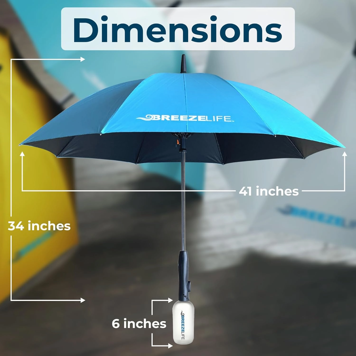 Rechargeable Mister Breeze, Sun Umbrella with Fan and Mister, Umbrella Mister with Built-in Fan, For Festivals, Beach and More, Blocks Harmful Sun Rays, Mist bottle included