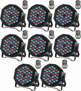 Rechargeable Stage Par Lights U`King RGB 36 LED Uplights Battery Powered with RGB 36W DJ Uplights Sound Activated Remote Control for Wedding DJ Disco Events Halloween Church Live Party