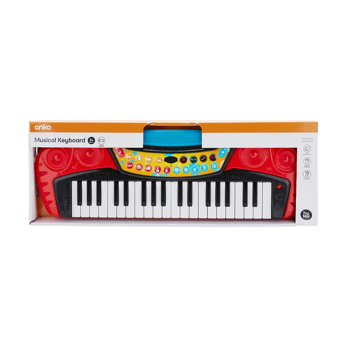 Red Musical Keyboard for 3  age Battery Powered