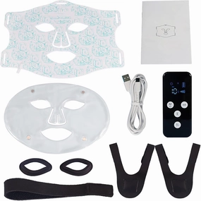 Red Light LED Face Mask – 276-LED Silicone Light Beauty Device with Red & Infrared Modes, 4 Color Settings, Rechargeable Facial Care Mask for Home Use