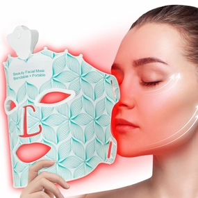 Red Light Mask for Face, 7 Color Wireless Infrared Face Mask Device, Blue and Red Light Facial Mask at Home, Soft Silicone, Portable and Rechargeable