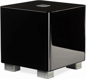 REL T/5x 8-Inch Powered Subwoofer – Compact Sealed Design with Class AB Amplifier, RCA Inputs, and Powerful Bass for HiFi Stereo Systems, Home Theater, and Surround Sound – High Gloss Black Finish