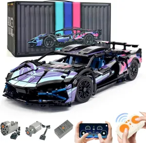Remote Control Car Building Set, 1:14 Technical Sports Racing Car Building Kit, with Motors and Rechargeable Battery, Toys Gift for Adults & Boys Age 12  (1314 PCS)