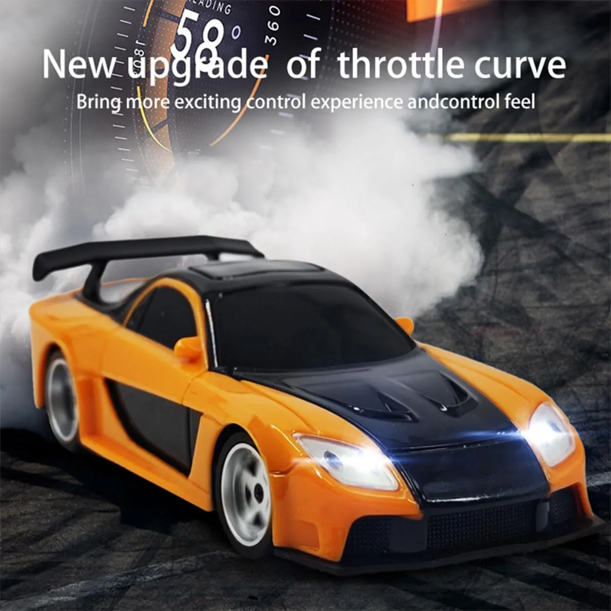 Remote Control Mini Car Model with LED Lights, 1/43 Scale 2.4G Full-Proportional RC Drift Racing Car, Max Speed 15km/h, Indoor Mini RC Hobbyist Gift (RTR Version)
