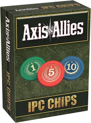 Renegade Games Studio: Axis & Allies: IPC Chips - 75 Weighted Chips, 1-5-10 Denominations, Plastic Storage Tray, Strategy Board Game Accessory Upgrade