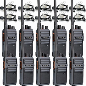 Retevis RB17 4400mAh 2 Way Radio Rechargeable,Heavy Duty Walkie Talkies with Earpiece and Mic,VOX Handsfree Emergency Alarm USB-C Charging,Rugged Two Way Radios for School Construction Farm (10 Pack)