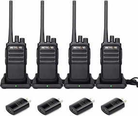 Retevis RT17 Walkie Talkies Long Range for Adults,Rechargeable 2 Way Radios with USB Charger Base, Lightweight Two Way Radio with 1200mAh Battery, Handsfree for Family Skiing Hunting Gifts(4 Pack)