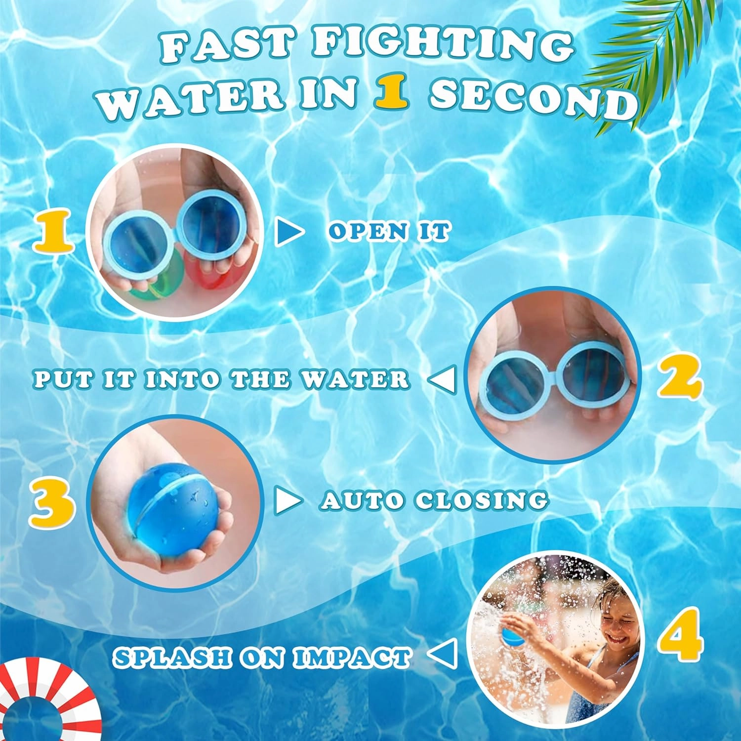 Reusable Water Balloons for Kids Adults, Outdoor Toys, Pool Toys, Self-Sealing Water Bomb for Kids, Magnetic Easy Quick Fill Water Ball, Summer Fun Splash Water Bomb Party Supplies(30 PCS)