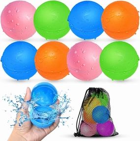 Reusable Water Balloons, Water Bombs Splash Ball, Magnetic Water Ball for Outdoor Games, Summer Party(8Pcs)