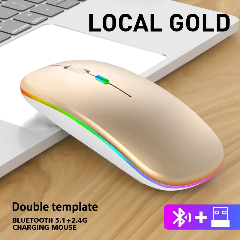 RGB Rechargeable Bluetooth Wireless Gaming Mouse - LED Backlit