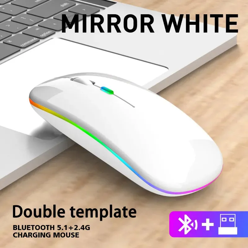 RGB Rechargeable Bluetooth Wireless Gaming Mouse - LED Backlit