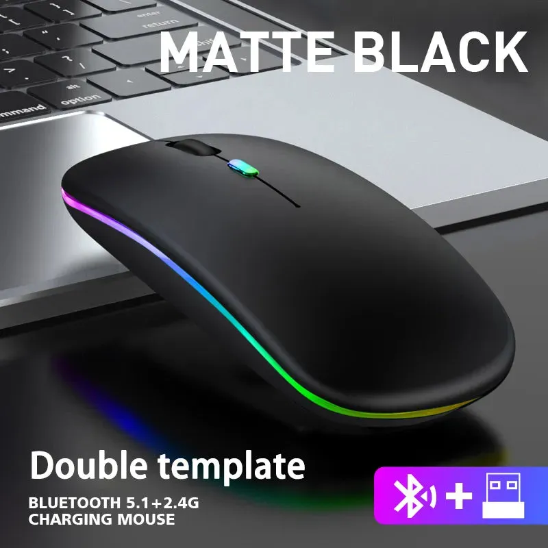 RGB Rechargeable Bluetooth Wireless Gaming Mouse - LED Backlit