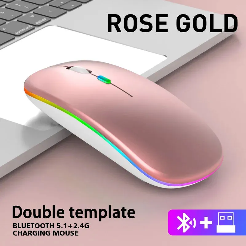 RGB Rechargeable Bluetooth Wireless Gaming Mouse - LED Backlit