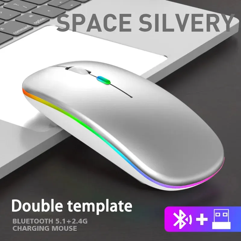 RGB Rechargeable Bluetooth Wireless Gaming Mouse - LED Backlit