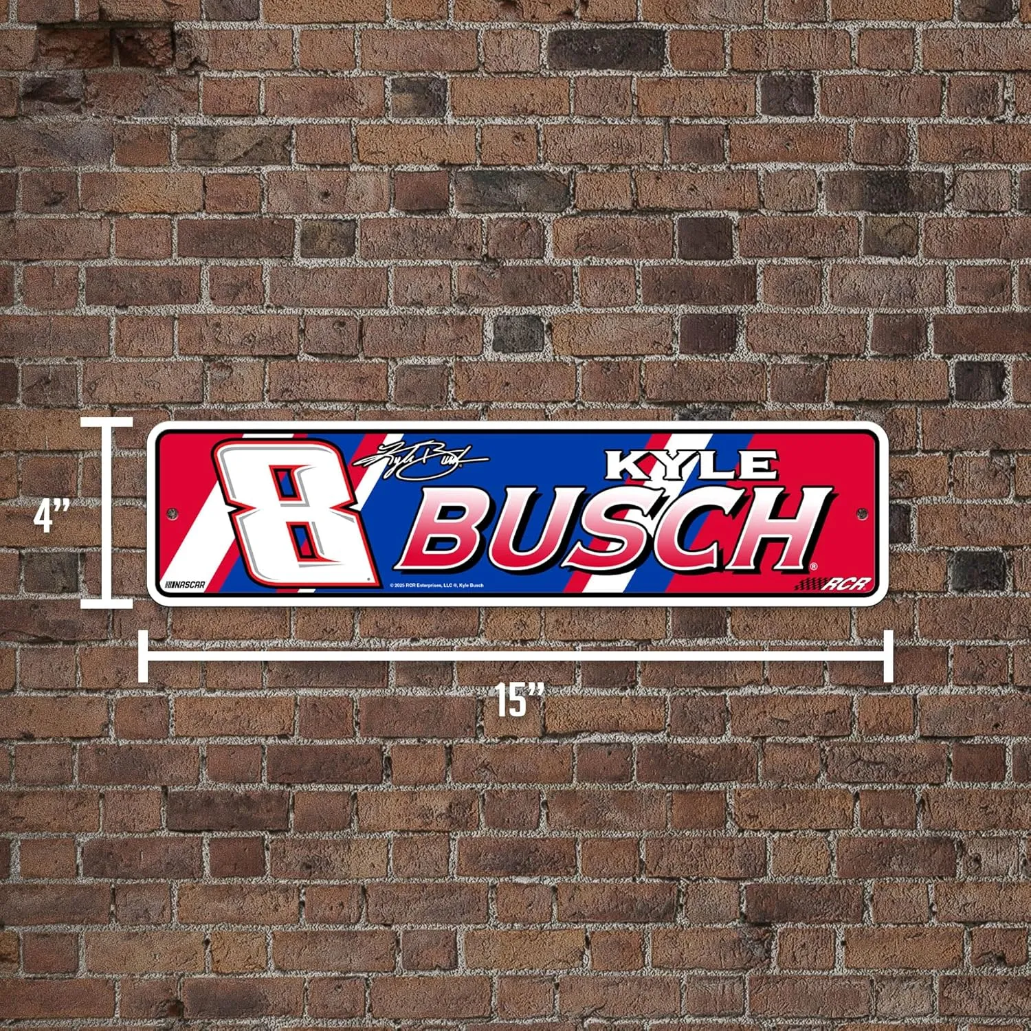 Rico Industries NASCAR Racing Metal Street Sign 4" x 15" Home Décor - Bedroom - Office - Man Cave