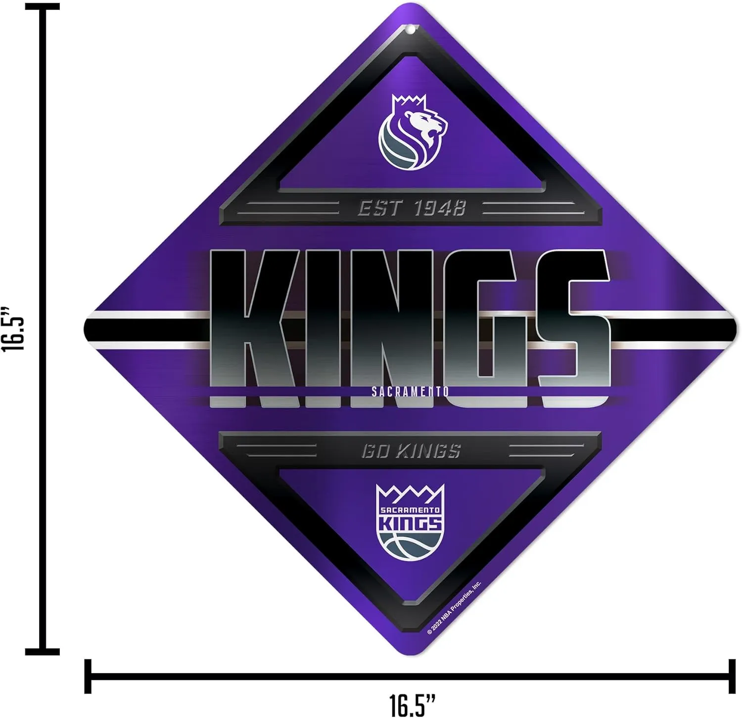 Rico Industries NBA Basketball Metal Sign 16.5" x 16.5" Home Décor - Bedroom - Office - Man Cave
