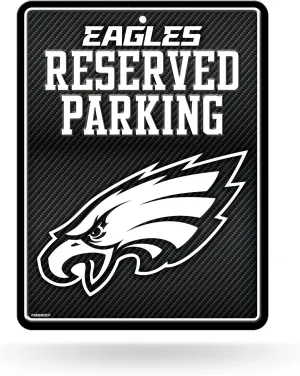 Rico Industries NFL Football Carbon Fiber 8.5" x 11" Carbon Fiber Metal Parking Sign - Great for Man Cave, Bed Room, Office, Home Décor