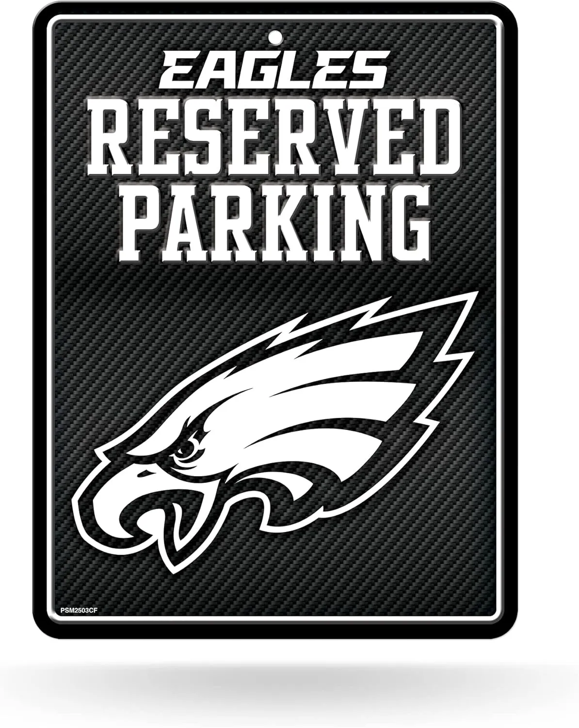 Rico Industries NFL Football Carbon Fiber 8.5" x 11" Carbon Fiber Metal Parking Sign - Great for Man Cave, Bed Room, Office, Home Décor