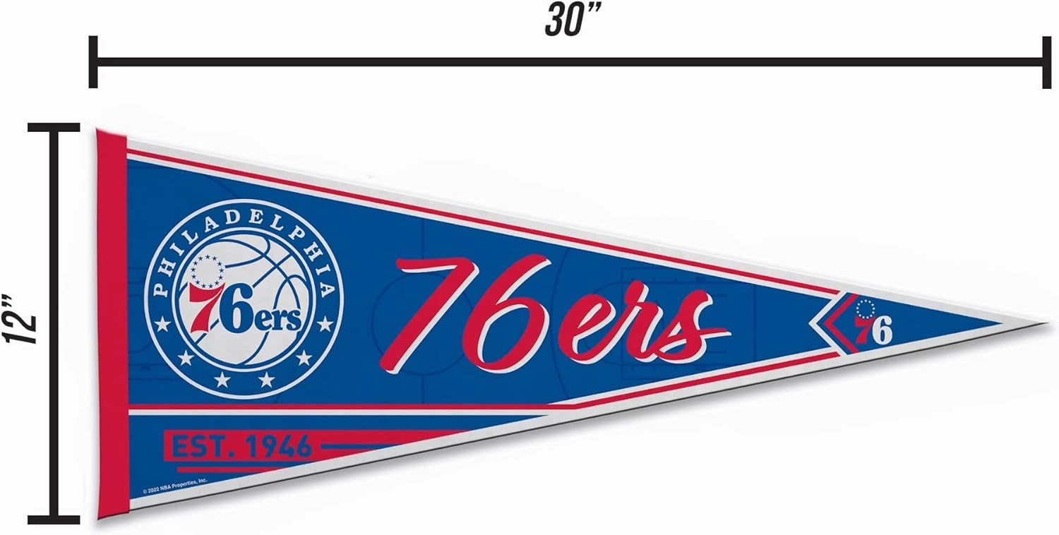 Rico Industries NBA Basketball 12" x 30" Felt Wall Décor Pennant - Great for Home/Bed Room/Man Cave Décor