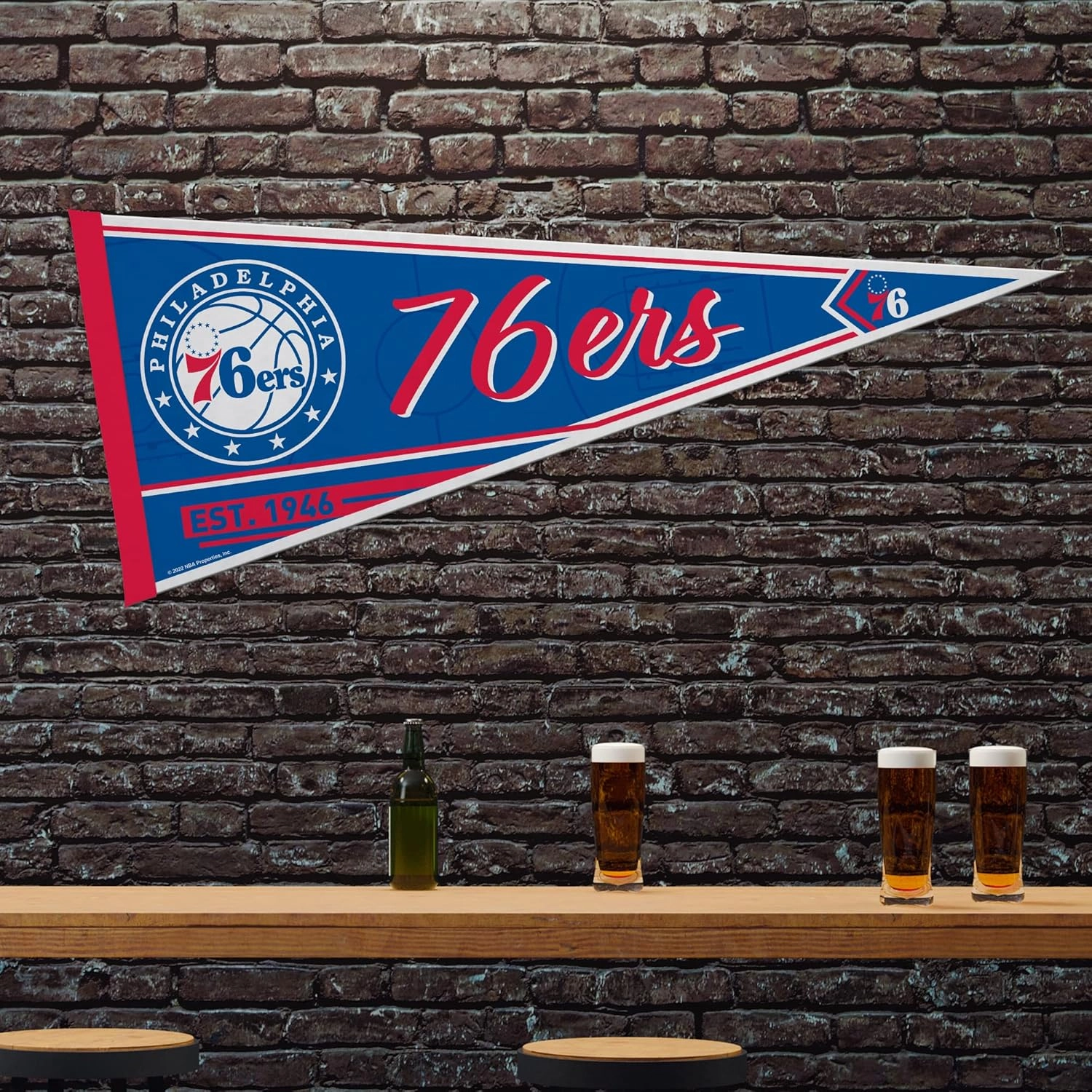 Rico Industries NBA Basketball 12" x 30" Felt Wall Décor Pennant - Great for Home/Bed Room/Man Cave Décor