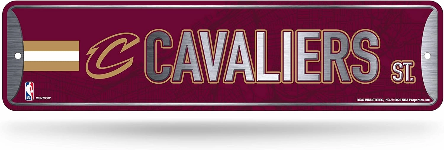 Rico Industries NBA Metal Street Sign Metal Street Sign 4" x 15" Home Décor - Bedroom - Office - Man Cave