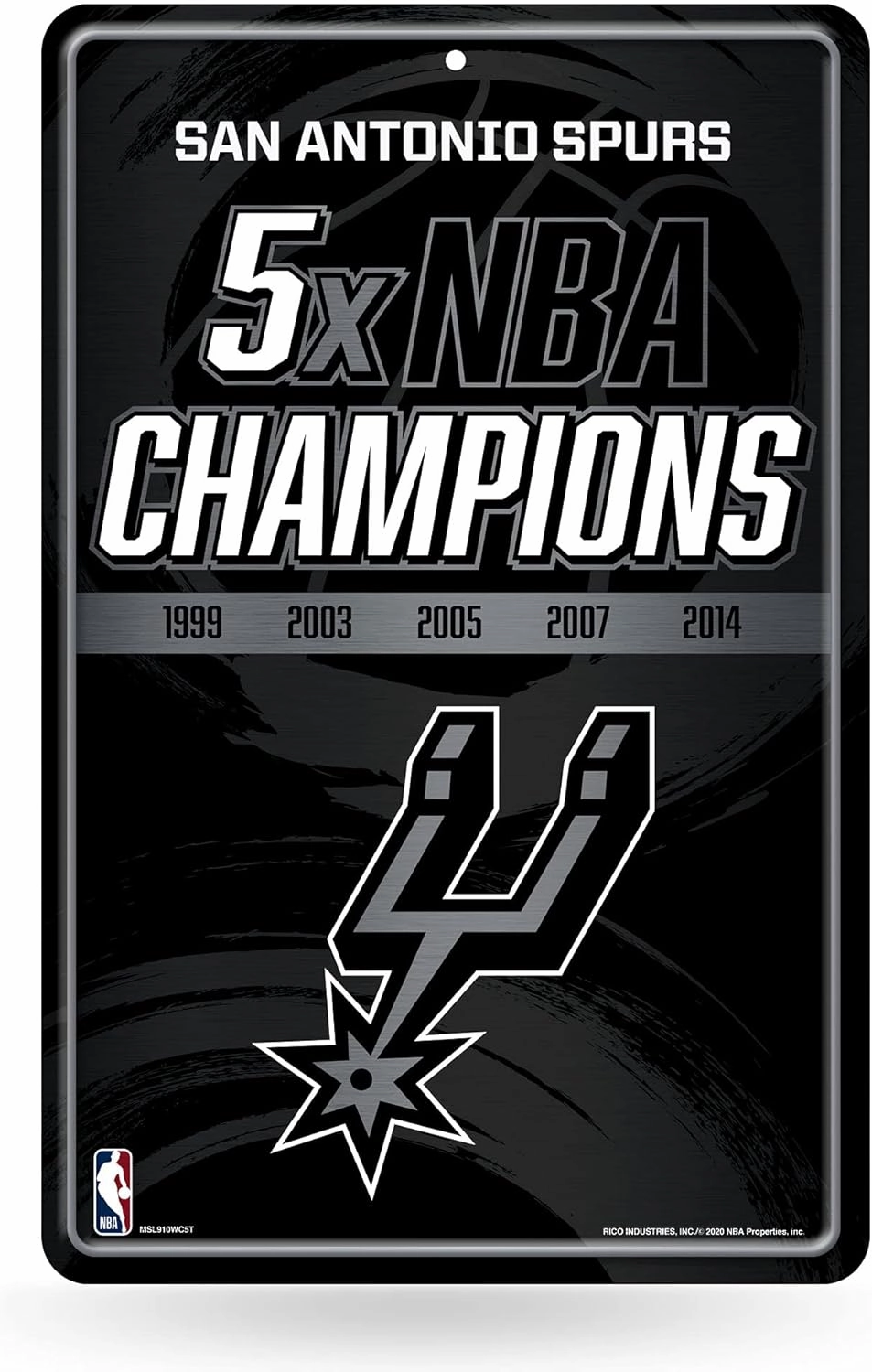 Rico Industries NBA Multi Time Champions Large Metal Sign 11" x 17" Large Metal Home Décor Sign - Great Gift