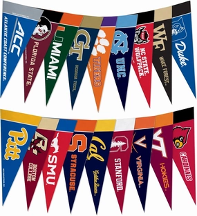 Rico Industries NCAA ACC Complete 4" x 9" Felt Mini Pennant League Set (Includes ALL Teams)