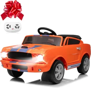 Ride On Car for Toddler, 12V Licensed Shelby Cobra Ride on Toy Cars for Kids W/Parent Remote Control, Soft Start, Bluetooth, Music, 12V Battery Powered Kids Electric Vehicle for Boys Girls