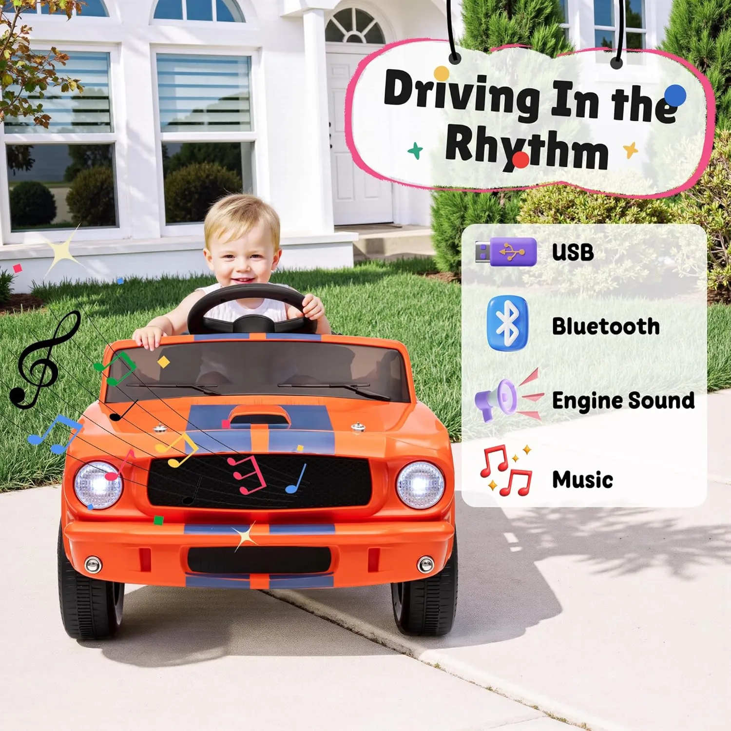 Ride On Car for Toddler, 12V Licensed Shelby Cobra Ride on Toy Cars for Kids W/Parent Remote Control, Soft Start, Bluetooth, Music, 12V Battery Powered Kids Electric Vehicle for Boys Girls