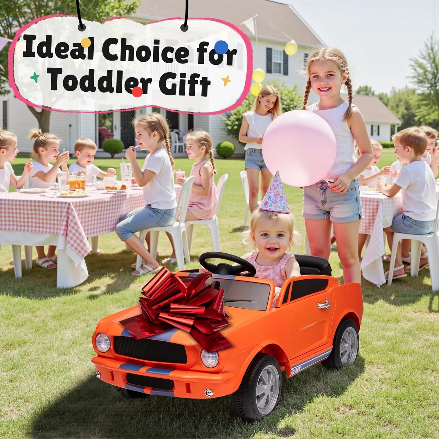 Ride On Car for Toddler, 12V Licensed Shelby Cobra Ride on Toy Cars for Kids W/Parent Remote Control, Soft Start, Bluetooth, Music, 12V Battery Powered Kids Electric Vehicle for Boys Girls