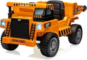 Ride On Dump Truck, 4 Wheeler Toy, Ride On Toys for Kids,12V Ride On Car with Remote Control, Electric Cars for Kids with Dump Bed, Shovel, Ride On Construction Vehicle with Music Player