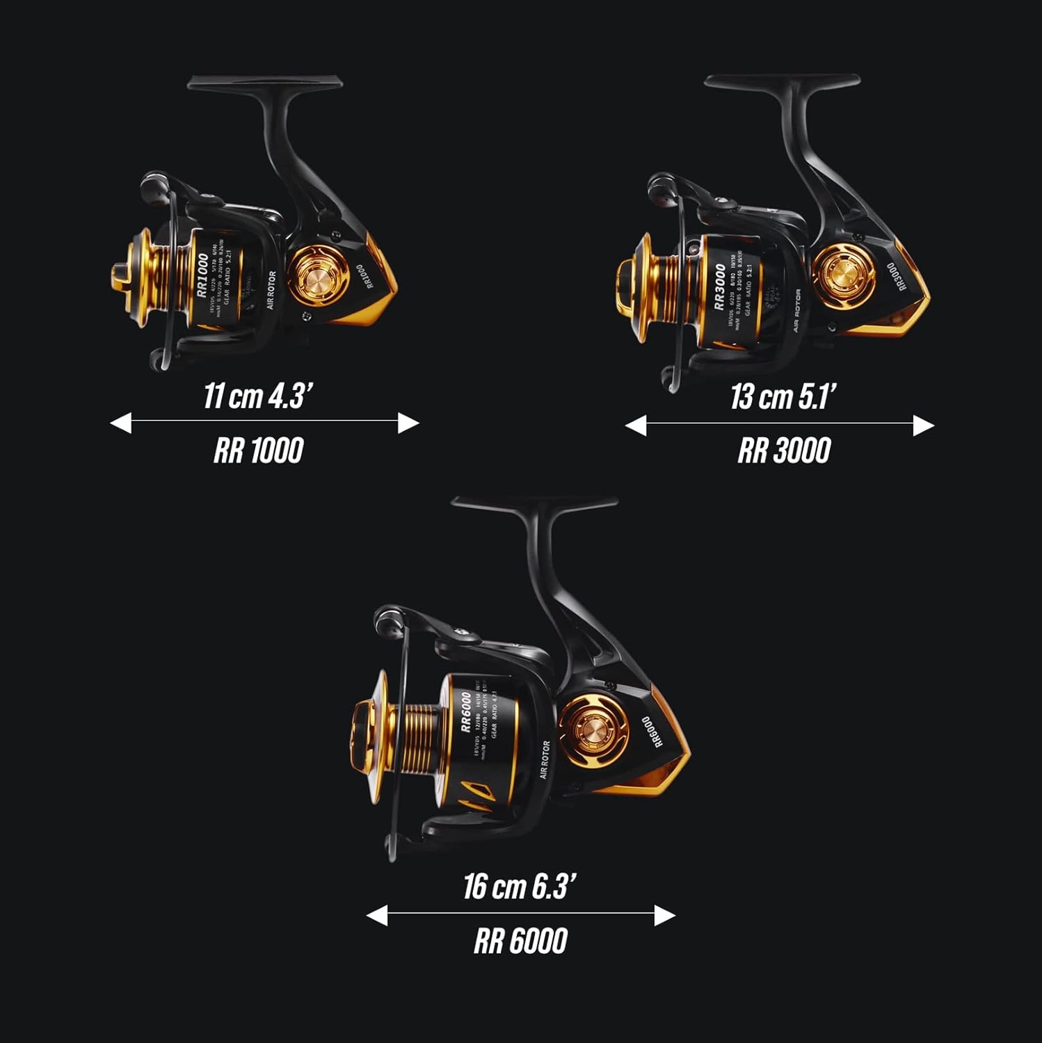 Rigged and Ready RR Spin Fishing reels 1000, 3000, 6000. Freshwater Saltwater Smooth Strong Durable Salt Protected. 4 1 Bearing. Spare Spool   Bag. Carp bass coarse Spin sea LRF Angling