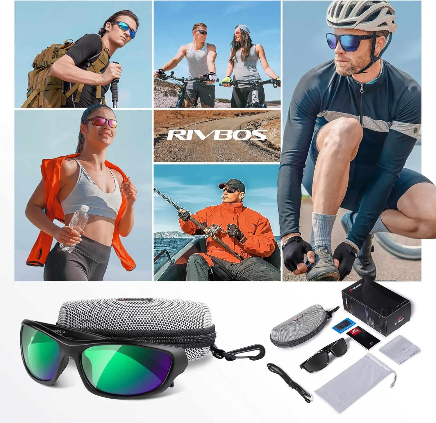 RIVBOS Polarized Sunglasses UV400 Protection for Men's and Women's Fishing, Cycling, and Outdoor Activities RB832