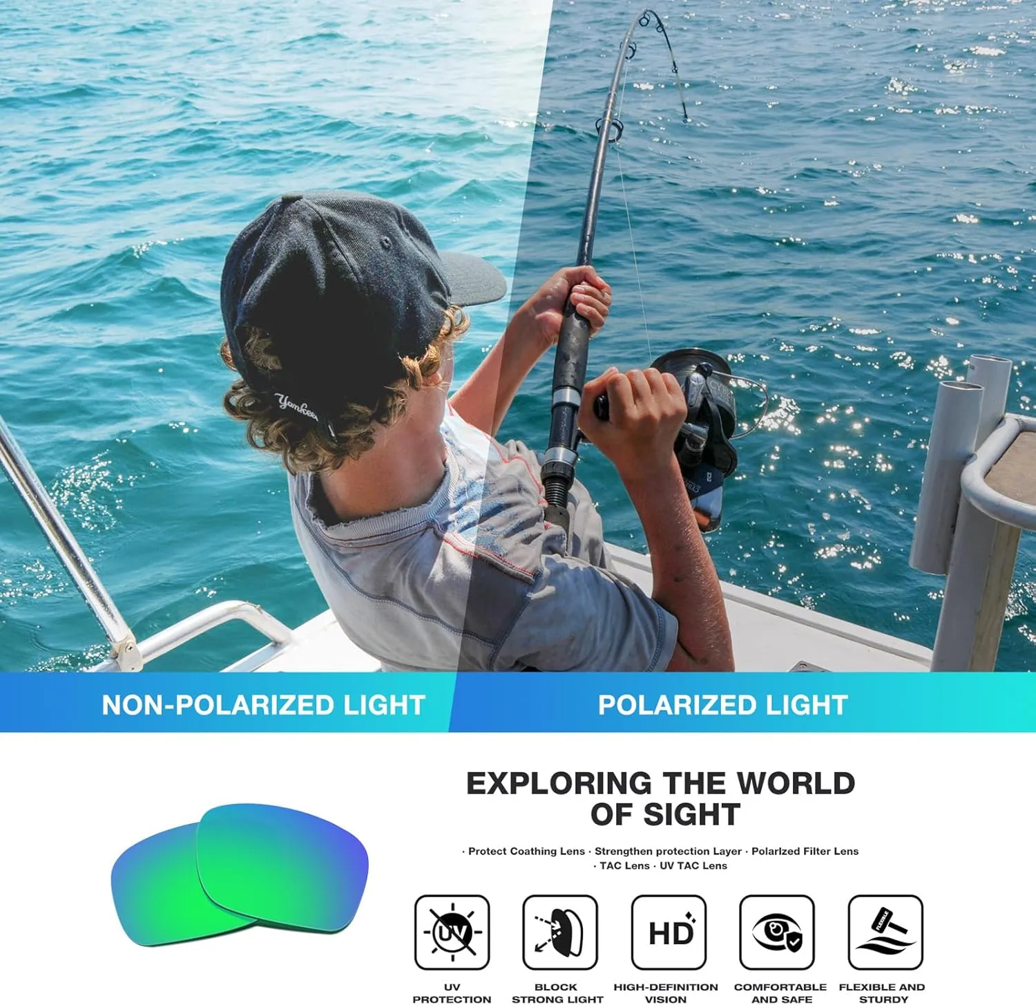 RIVBOS Polarized Sunglasses UV400 Protection for Men's and Women's Fishing, Cycling, and Outdoor Activities RB832