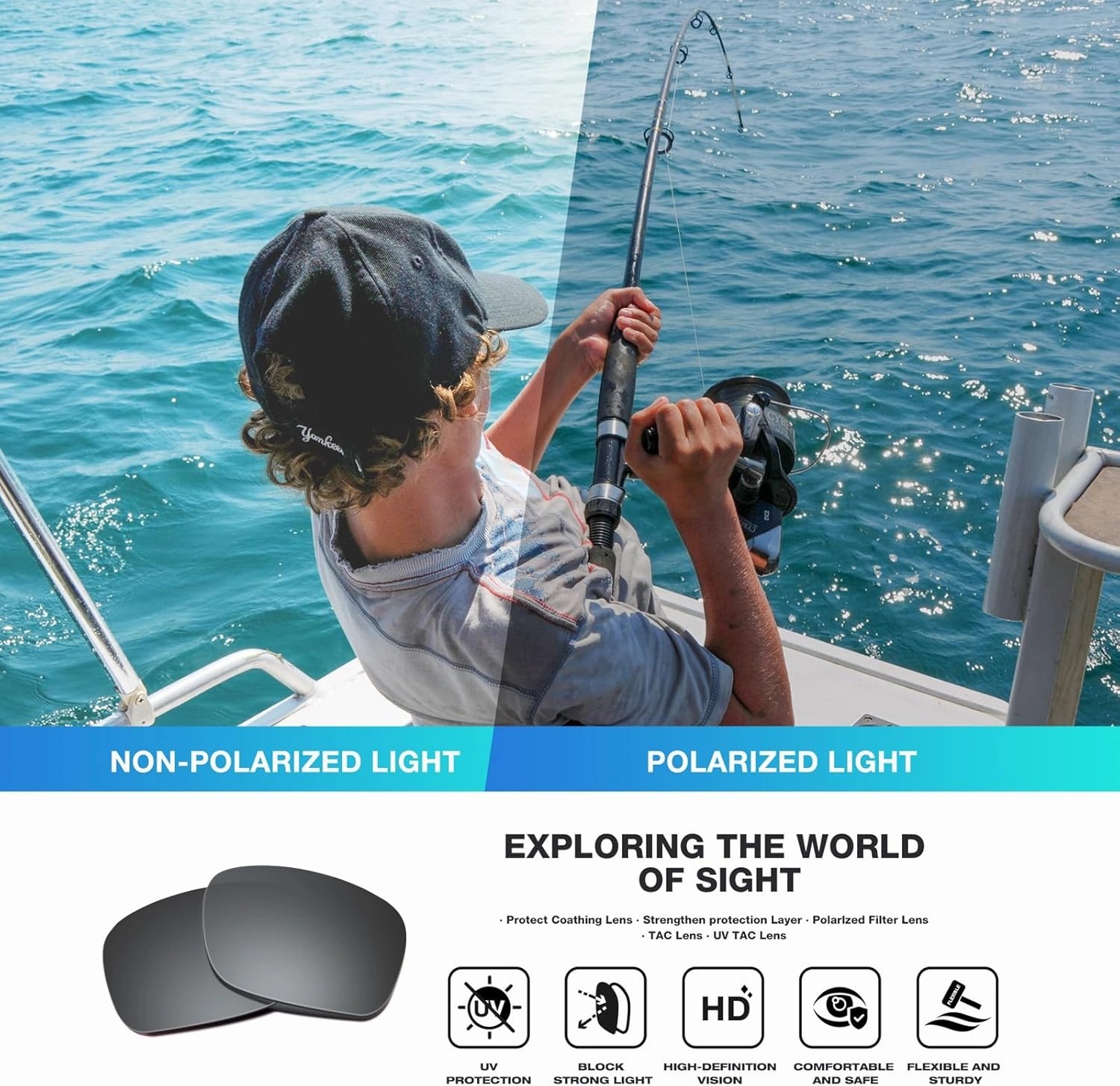 RIVBOS Polarized Sunglasses UV400 Protection for Men's and Women's Fishing, Cycling, and Outdoor Activities RB832