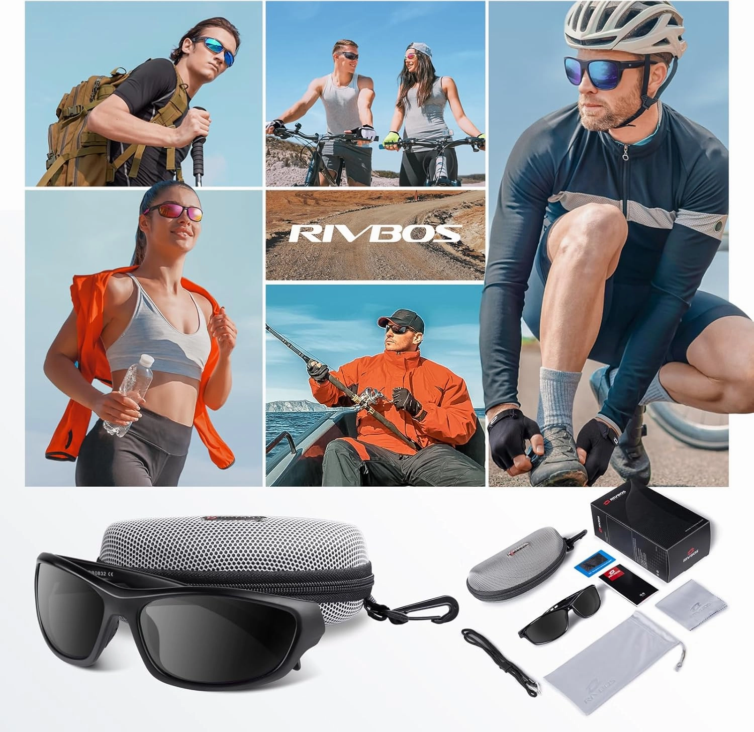 RIVBOS Polarized Sunglasses UV400 Protection for Men's and Women's Fishing, Cycling, and Outdoor Activities RB832