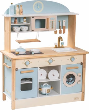 ROBUD Wooden Play Kitchen Set for Kids Toddlers, Toy Kitchen Gift for Boys Girls, Age 3 