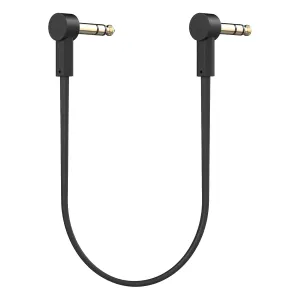 Rock Stock 1/4" Stereo TRS Flat Patch Cables - 36" Ultra-Thin, Right Angle, Low Profile, Gold Plated, Braided Shielding - Maximize Pedalboard Space, Eliminate Noise, Connect Guitar Effects Pedals