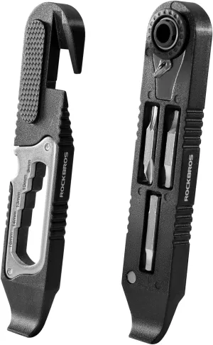 ROCKBROS Bike Ratchet Wrench, 14 In 1 Multifunctional Bike Tool Kit, Portable Bicycle Tire Repair Tool Kit
