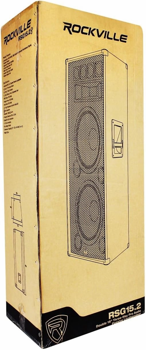 Rockville RSG15.28 Dual 15” 3000 Watt 3-Way 8-Ohm Passive DJ/Pro PA Speaker