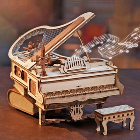 RoWood 3D Puzzles for Adults,DIY Music Box,Wooden Magic Piano Model Kits,Mechanical Wooden Puzzles,Music Box for Adults,Teens&Friends