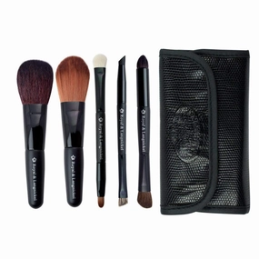 Royal & Langnickel Travel Essentials 5-Piece Cosmetic Brush Travel Set (Black)