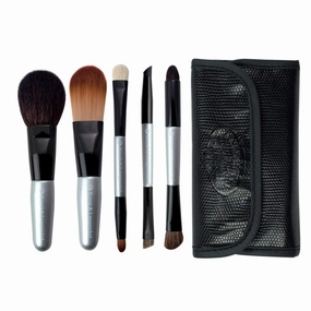 Royal & Langnickel Travel Essentials 5-Piece Cosmetic Brush Travel Set (Silver)