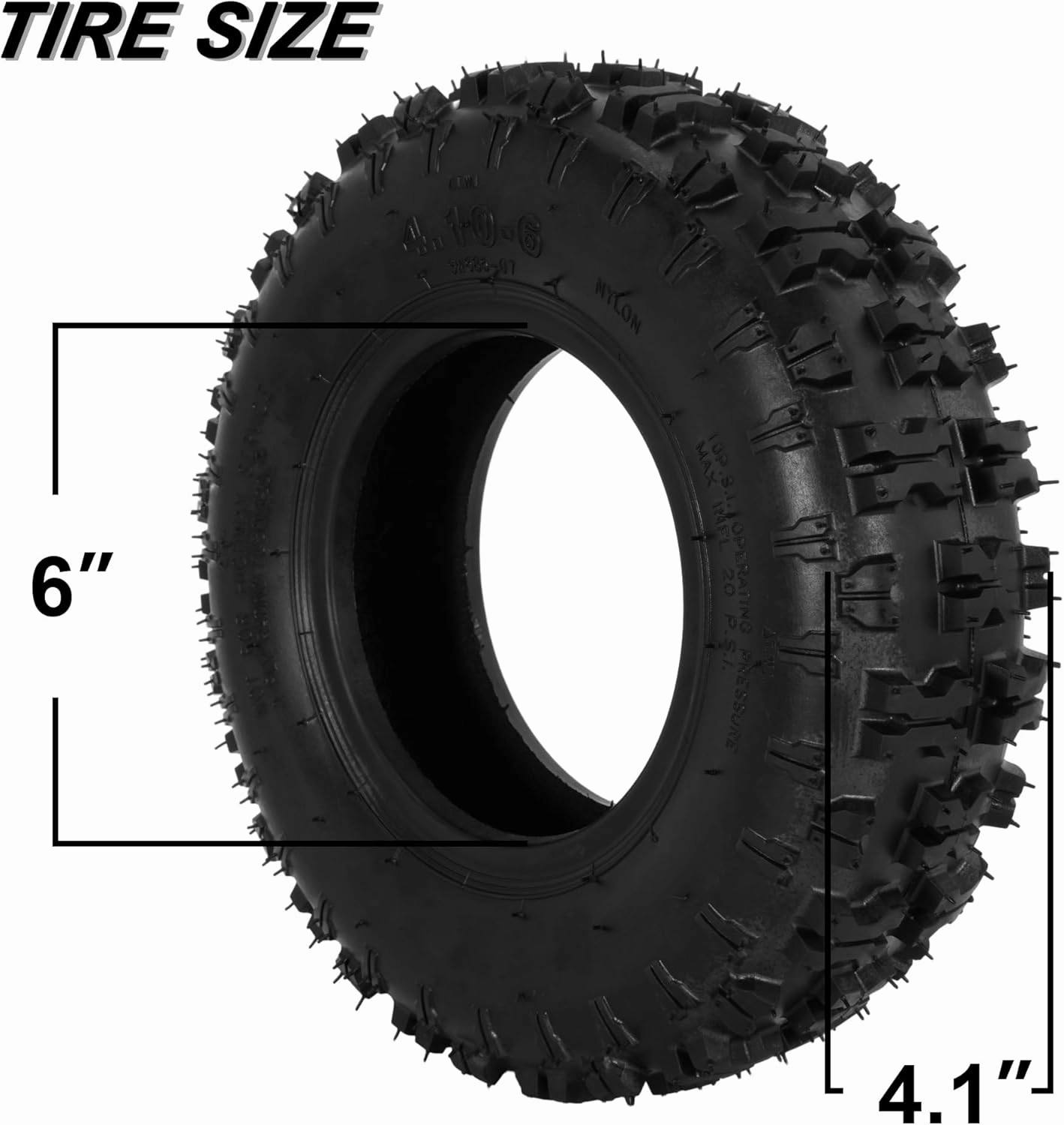RUTU 4.10/3.50-6 Tires and Inner Tubes 2 Set for Go Kart Chinese ATV Quad Mini Bike Lawn Mower Wheelbarrows 4 Wheelers Snow Blower Tractors Hand Trucks Generators Utility Carts Trolleys 4.10-6 tire