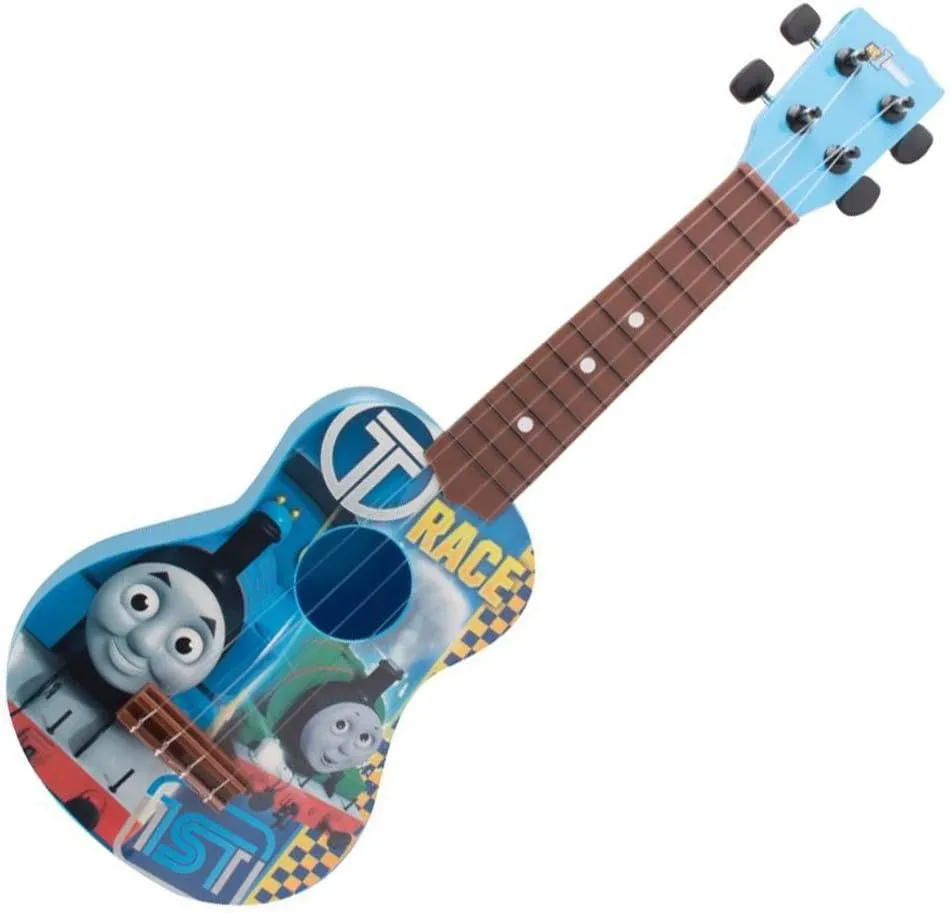 Sakar Thomas and Friends 21" Kids Guitar Toy GT1-01371 | Inspired Design, Easy-to-Hold, Thin Frets and Low String, Traditional Acoustic Guitar Shape, Secret Stickers, Real Tuning Gears (GT1-01085)
