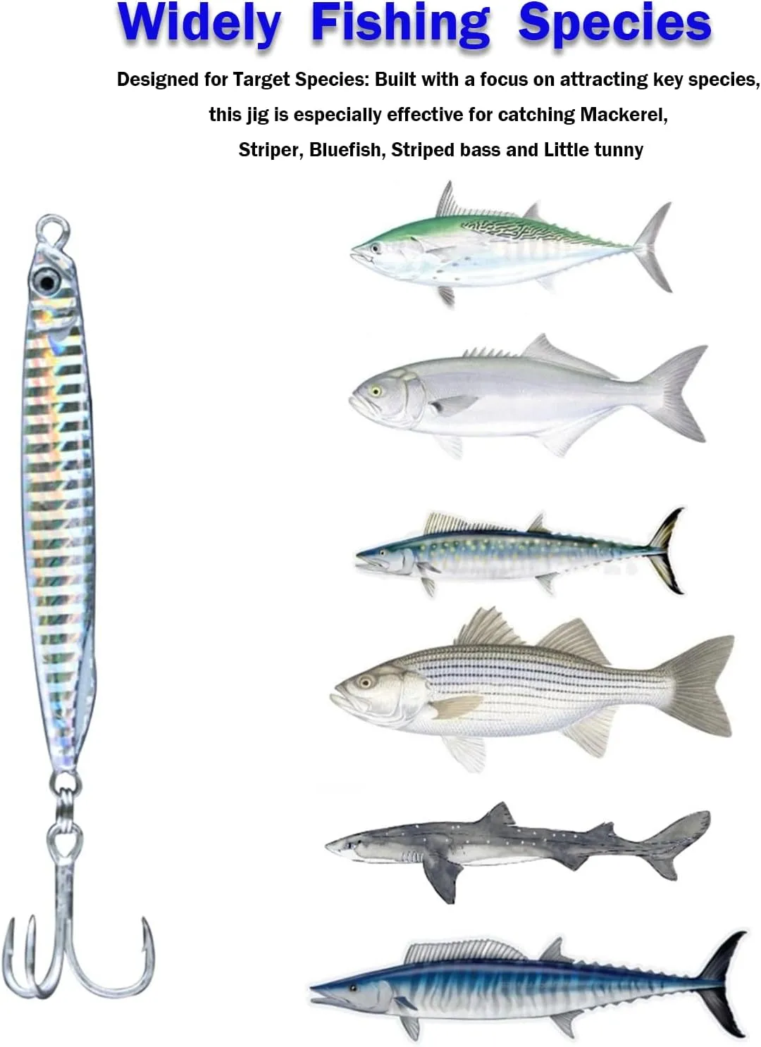 Saltwater Fishing Lures Fishing Jigs Fishing Spoons for Bluefish, Striped bass, Mackerel